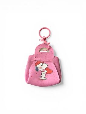 Pink Snoopy Heart Kids Keychain Pouch